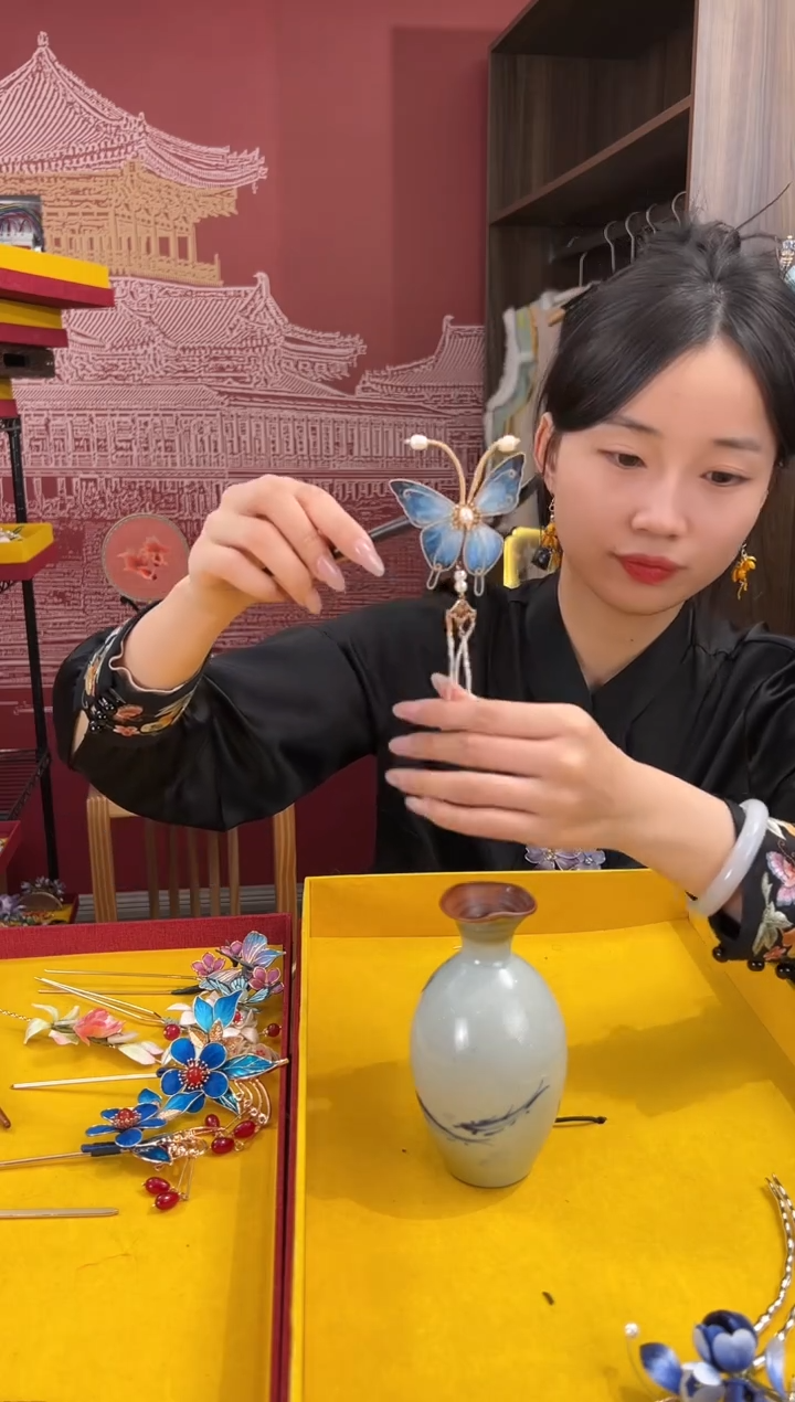 【闪购商品】刺绣非遗绒花（发饰）