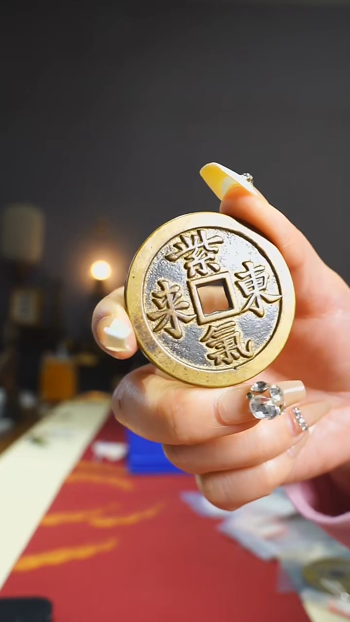 【闪购商品】铜紫气东来花钱4.5cm/012817