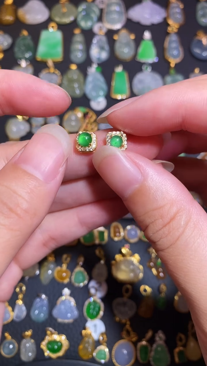 颈饰银S925镶嵌翡翠天然A货翡翠