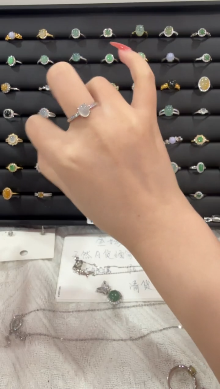 银S925镶嵌戒指翡翠106