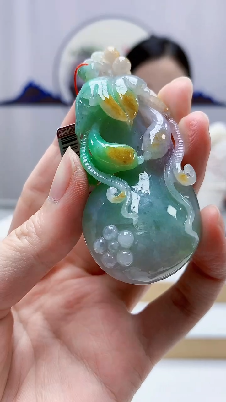 未镶嵌定制翡翠4852zm-毛货挂件瓜47