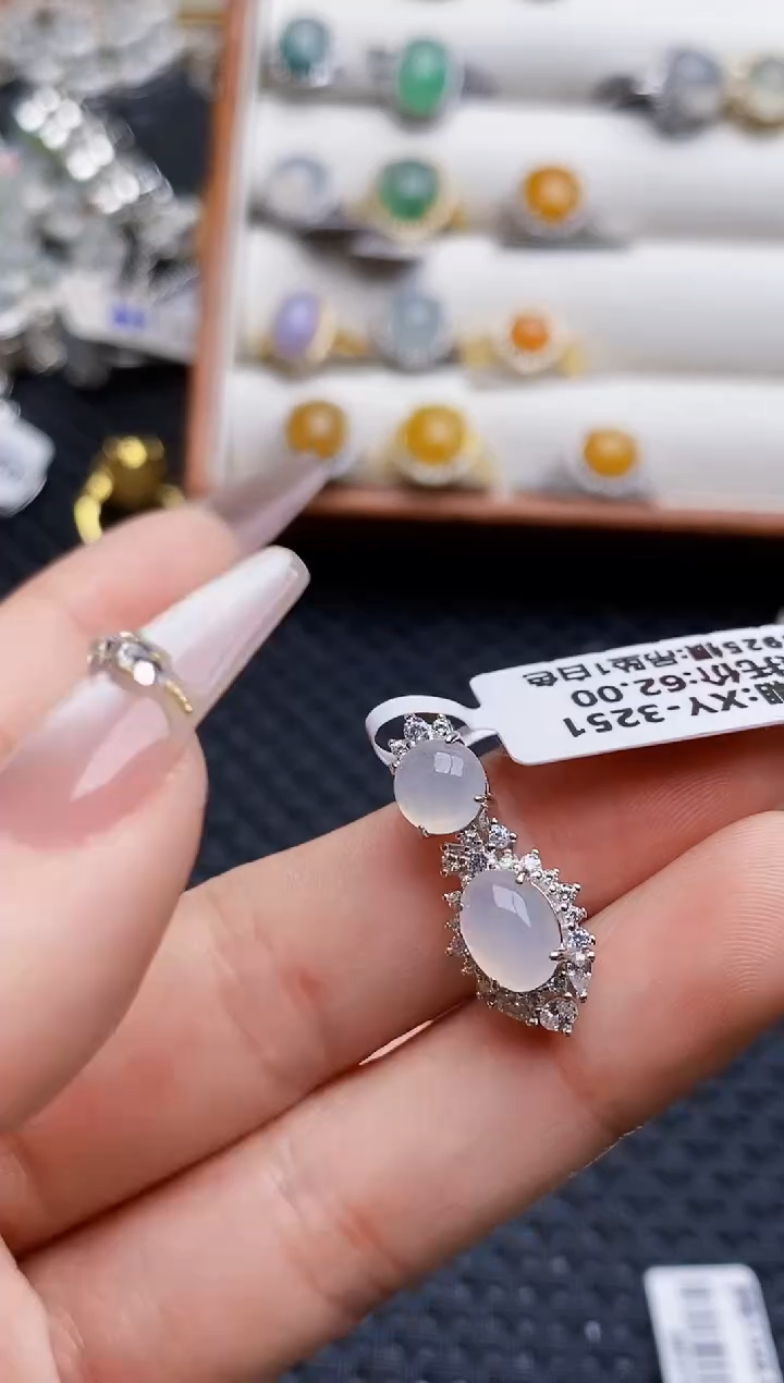 银S925镶嵌戒指翡翠用****27224