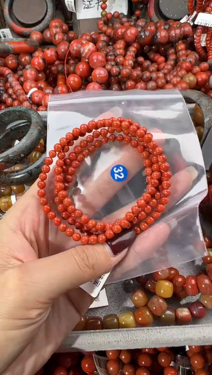 未镶嵌手串南红玛瑙4+