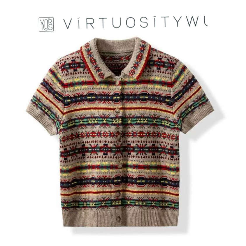  费尔*岛粗织羊毛短袖