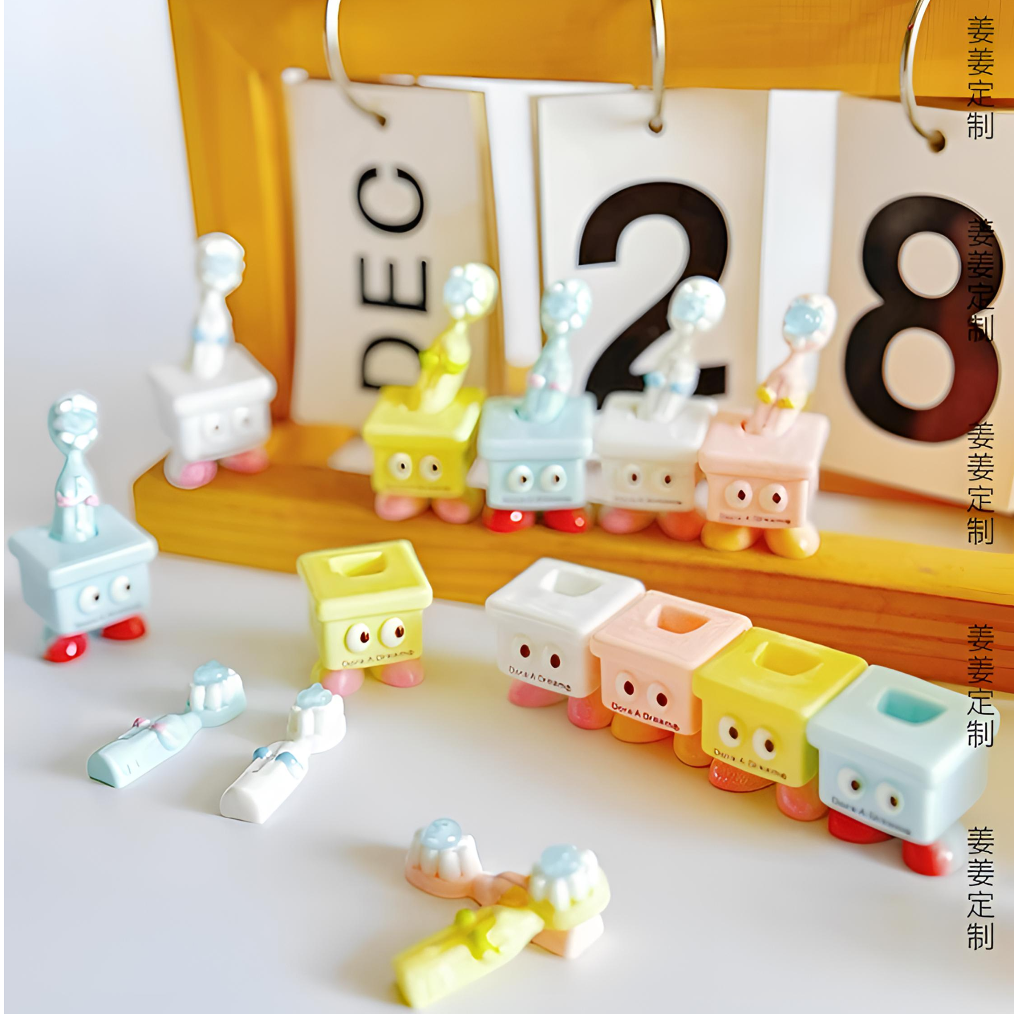 姜姜定制【JC牙刷】树脂食玩配件卡通