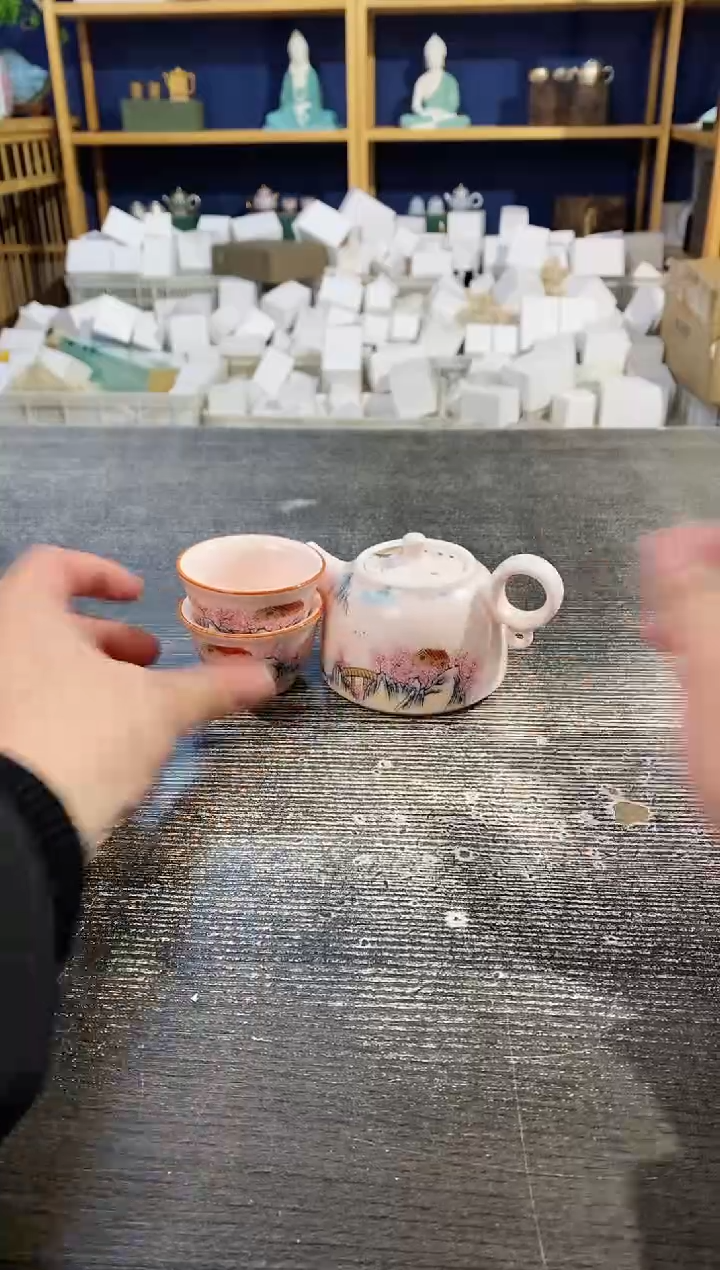 【闪购商品】其他粉汝雪景图壶+2杯