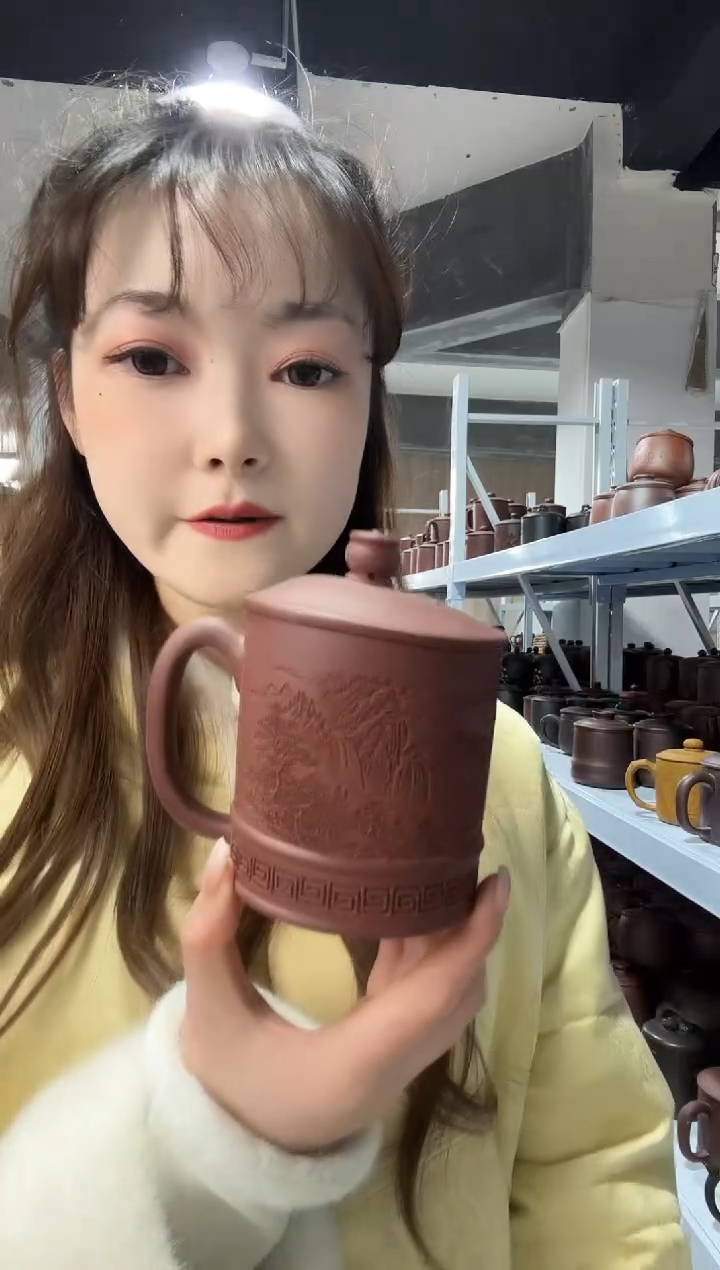 【闪购商品】紫砂盖杯紫砂盖杯大展宏图