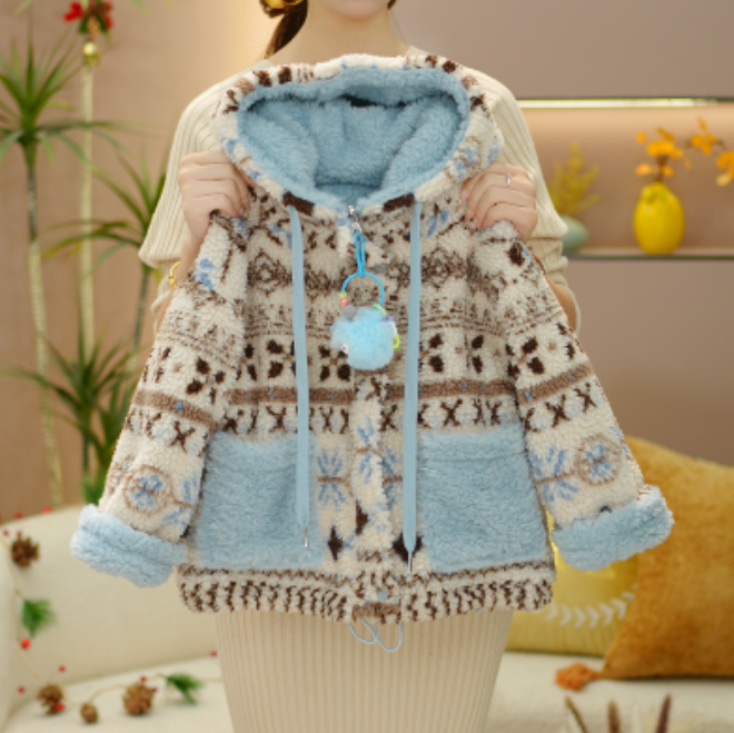 逗小铺【七尚】.双面穿冬款加毛加厚棉袄洋气女宝时尚韩版棉服Q993