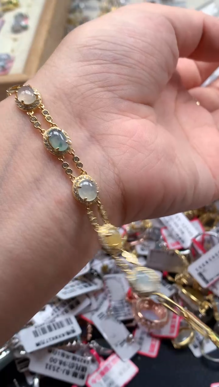 翡翠戒指银S925镶嵌天然A货缅甸翡翠