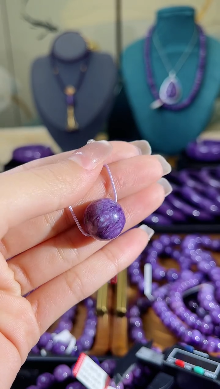 【闪购商品】查罗石（紫龙晶）单珠未镶嵌.
