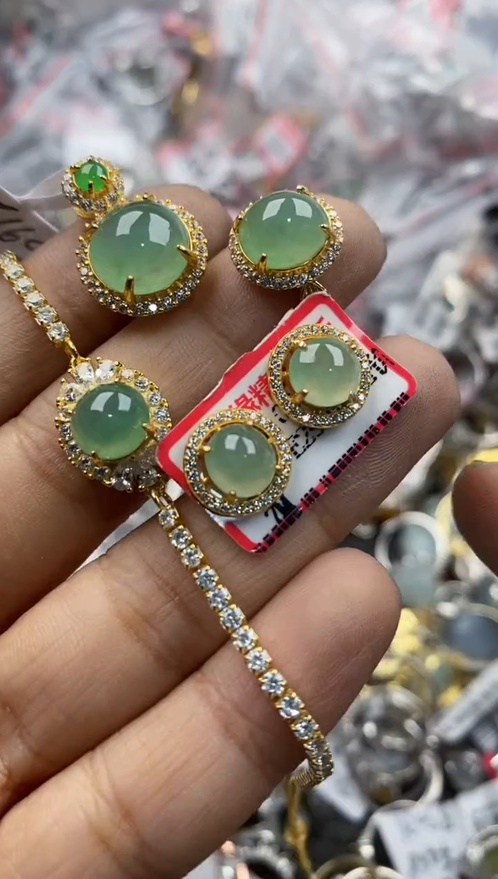 银S925镶嵌戒指翡翠15               3