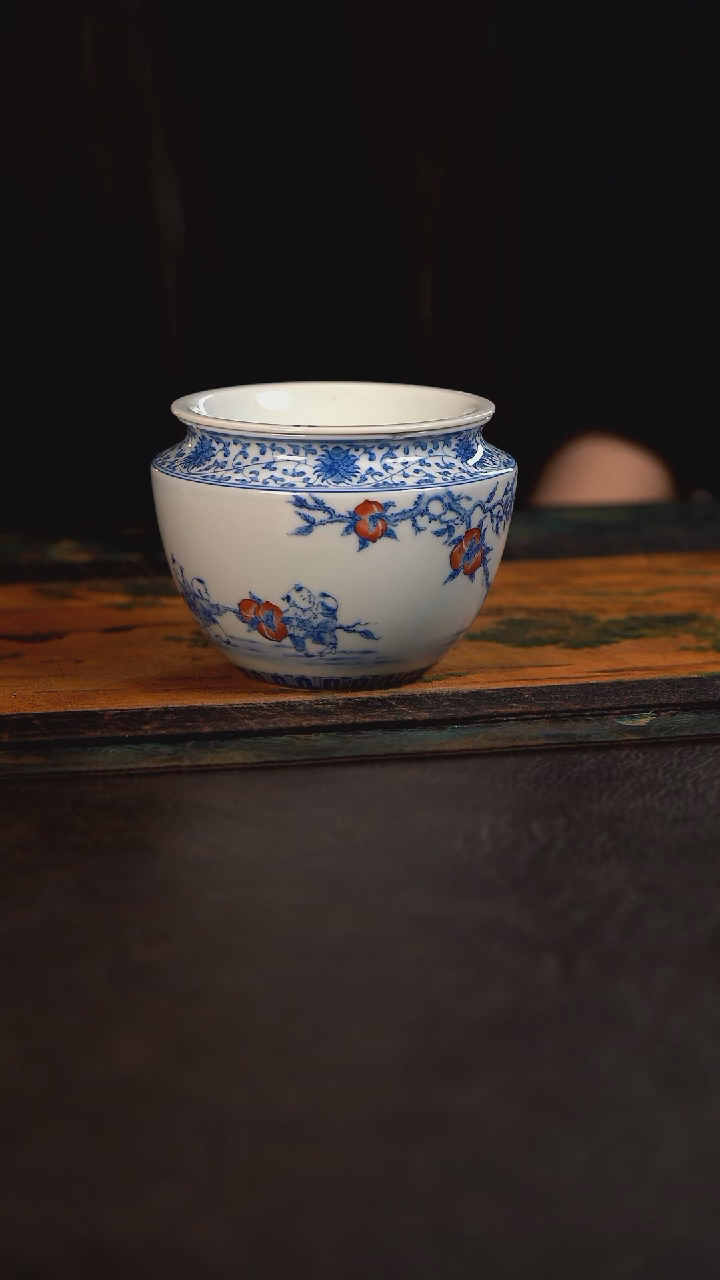 聚澜堂九桃五福水洗 带盖