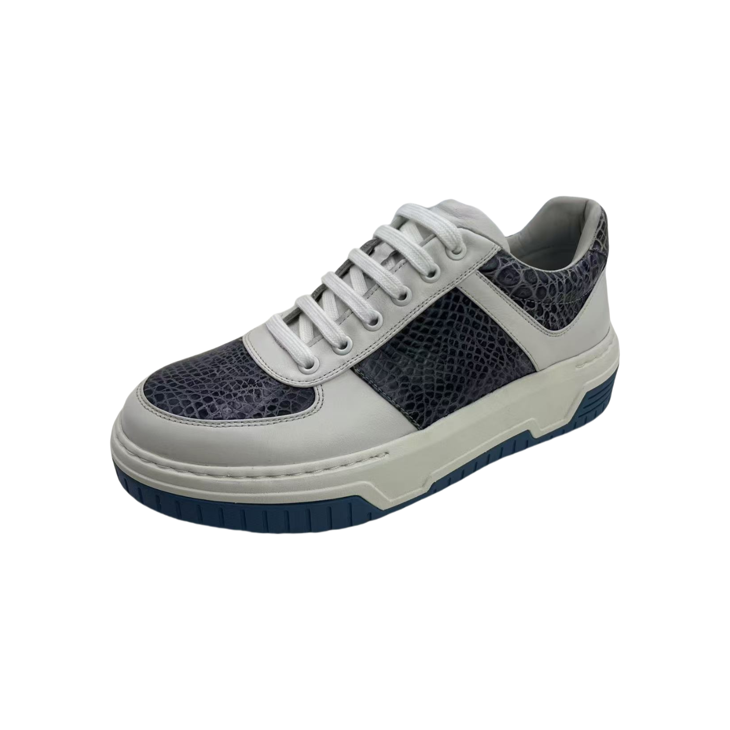 Lubao shengchi鳄鱼皮时尚百搭休闲板鞋牛皮运动鞋平跟舒适透气