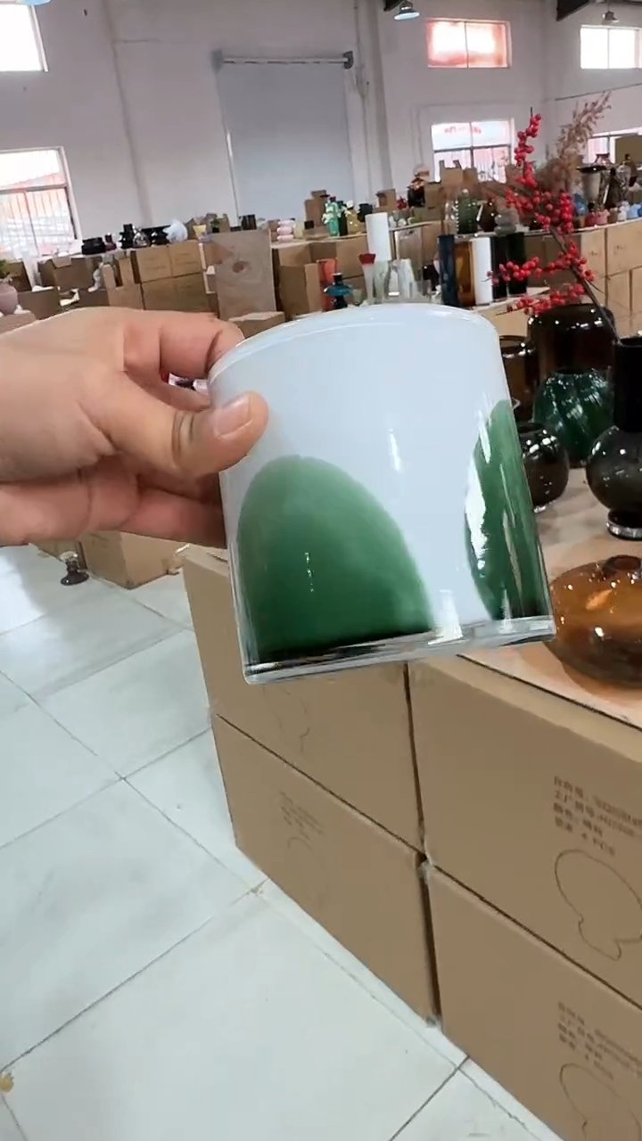 【闪购商品】玻璃绿色蜡杯