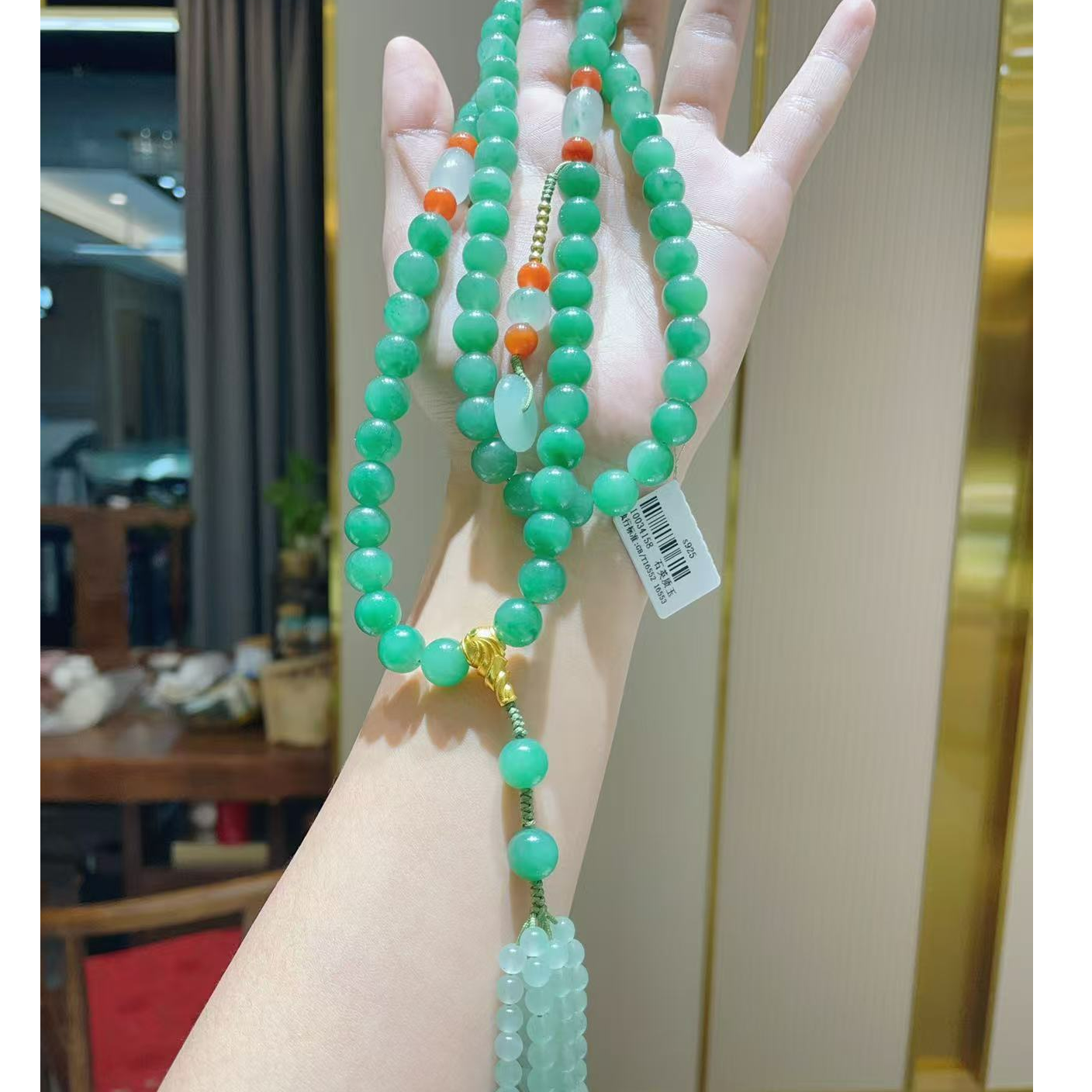 【玲姐珠宝】天然非洲翠项链 绝美冰透 多样性发其一  