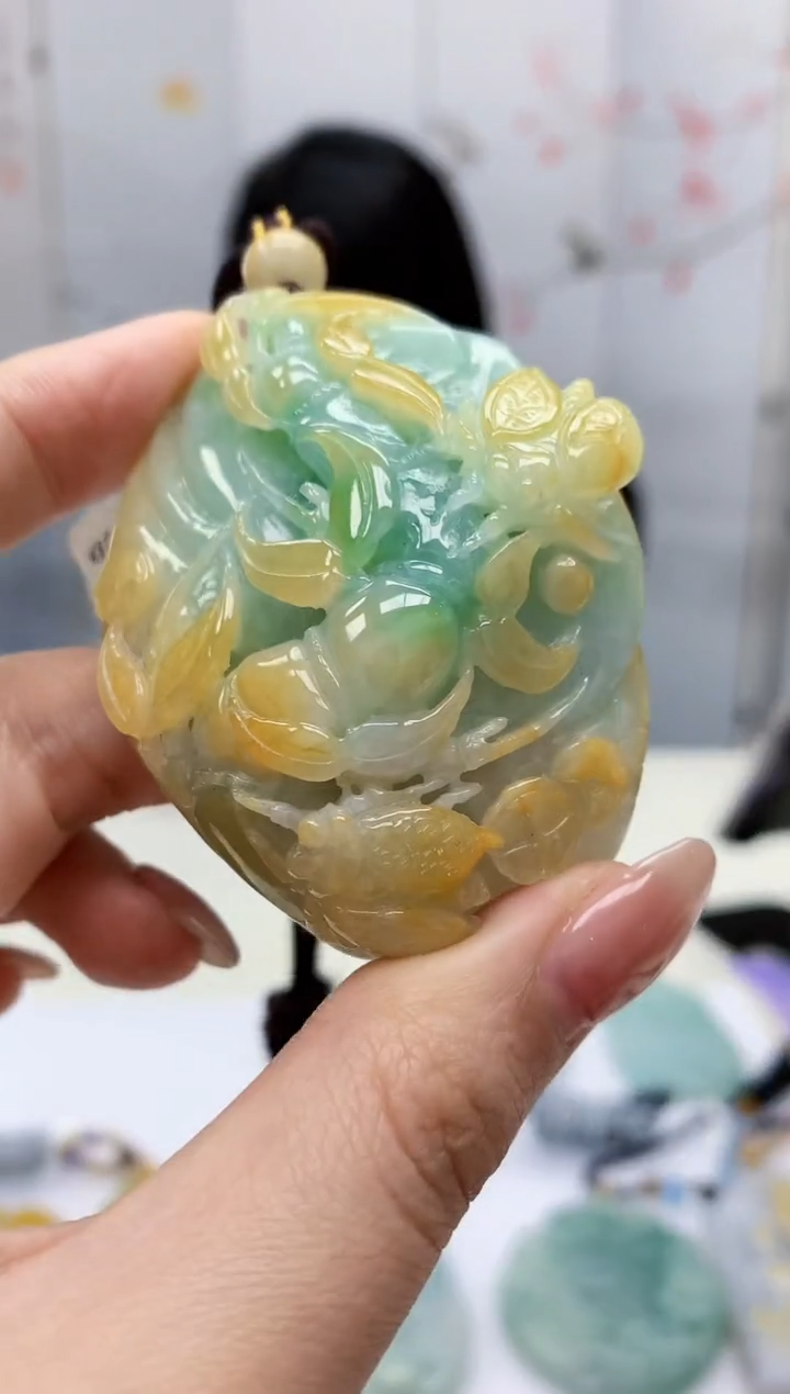 【闪购商品】定制翡翠未镶嵌3123jw-毛货挂件107