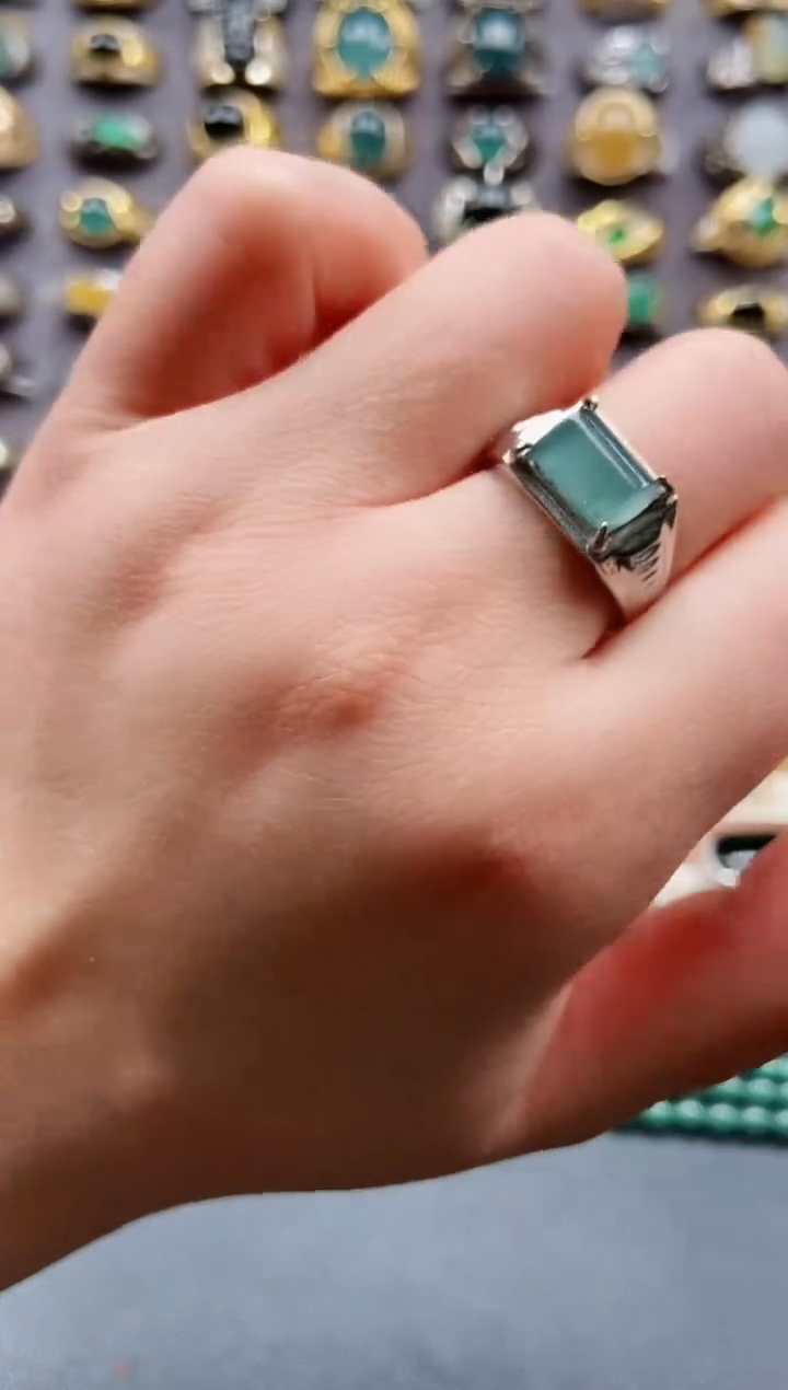 未镶嵌戒指翡翠纯天然A货翡翠男戒