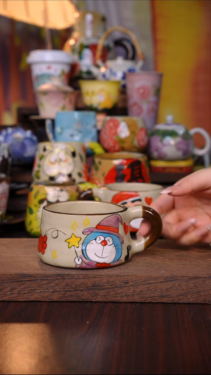 杯子陶泥垚手作 景德镇手工手绘陶瓷器物