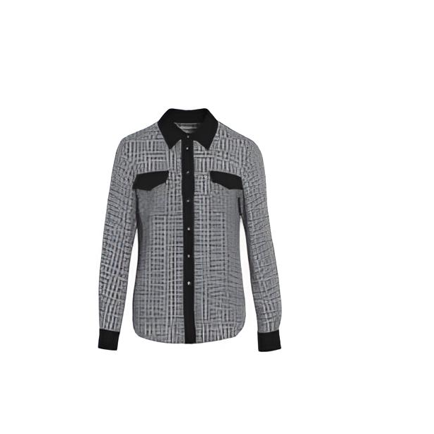 【丽公主】曼德诗长袖针织格纹经典休闲衬衫M331172