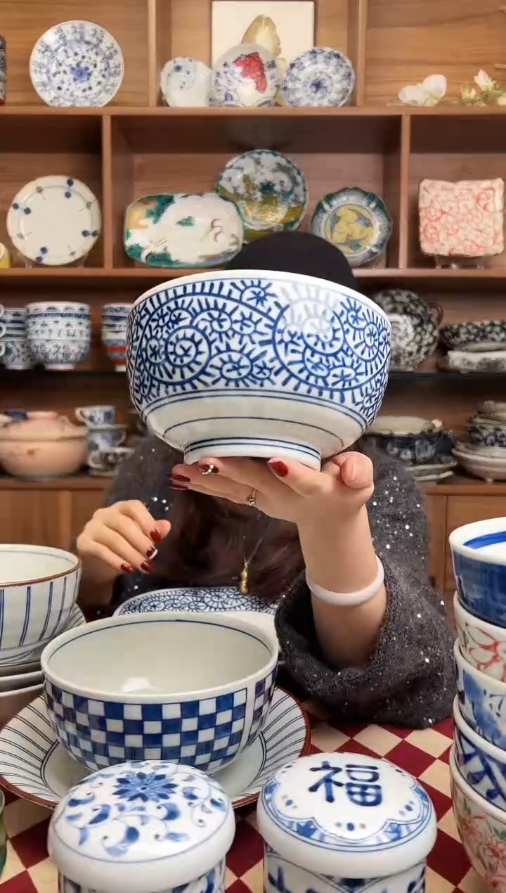 【闪购商品】瓷片蛸唐草紋 15.8cm多用碗