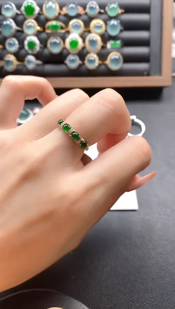 银S925镶嵌戒指翡翠5151-1