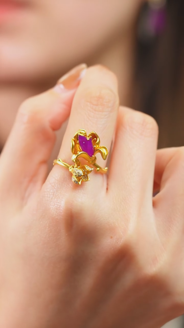 18K金镶嵌苏纪石（舒俱来）戒指55