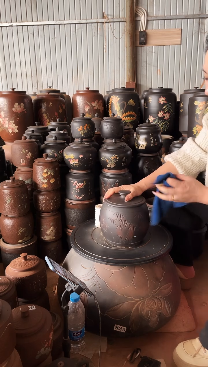 【闪购商品】壶瑕疵茶叶罐腰鼓竹子 746