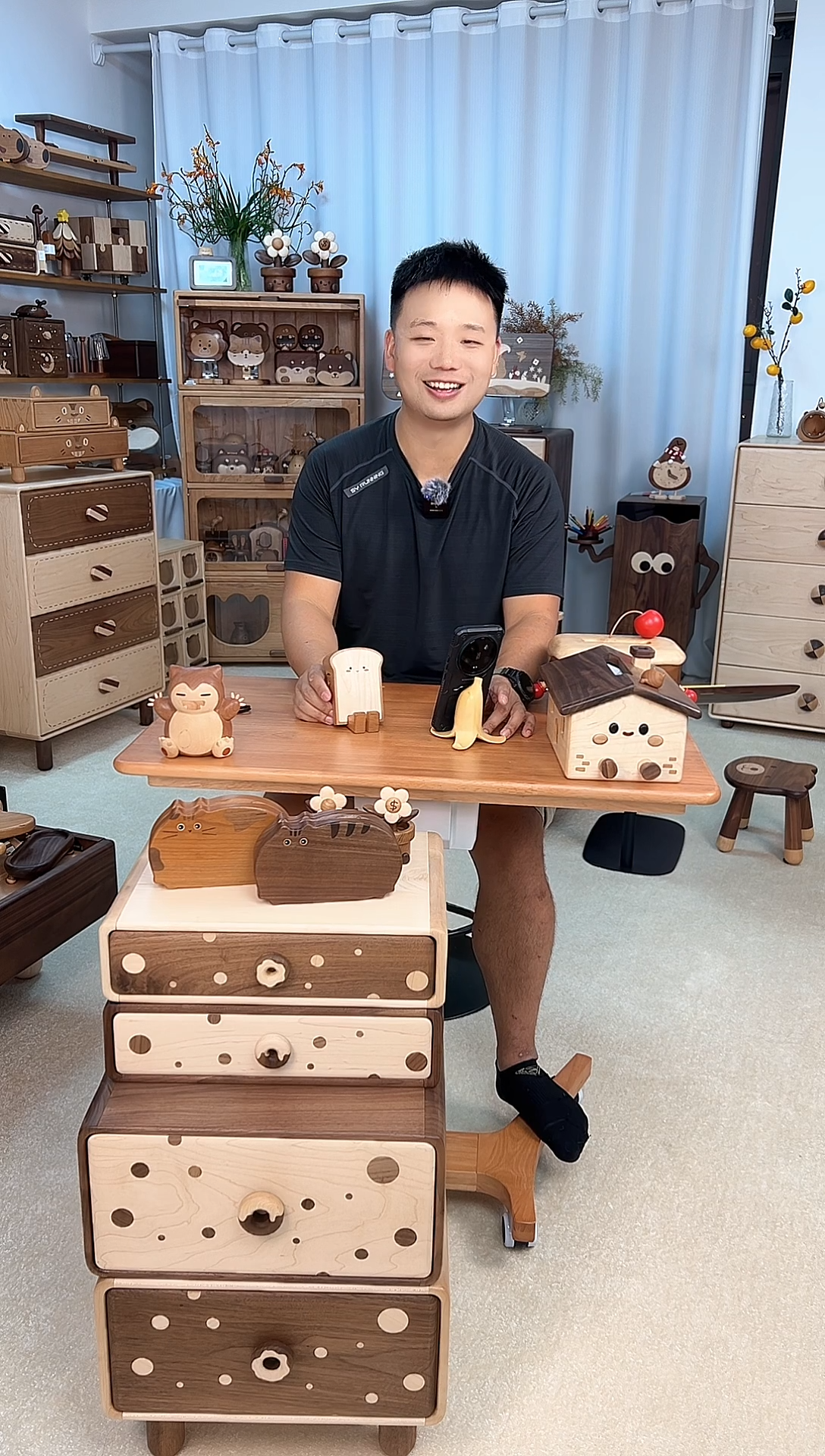 直播间福li【猫咪首饰盒】樱桃木