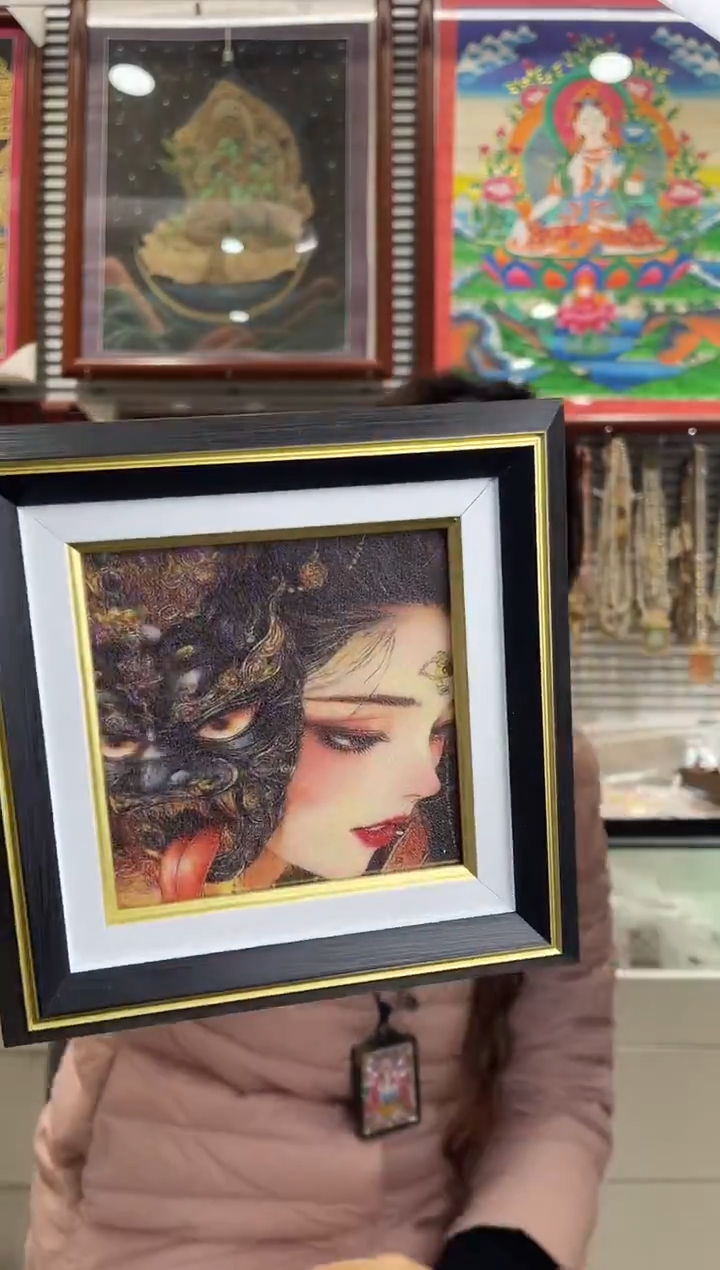 装裱画扎基拉姆 半手绘唐卡（非质量问题 不退不换）