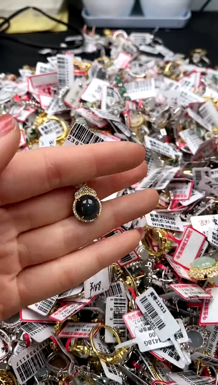 【闪购商品】翡翠戒指银S925镶嵌77777777    8