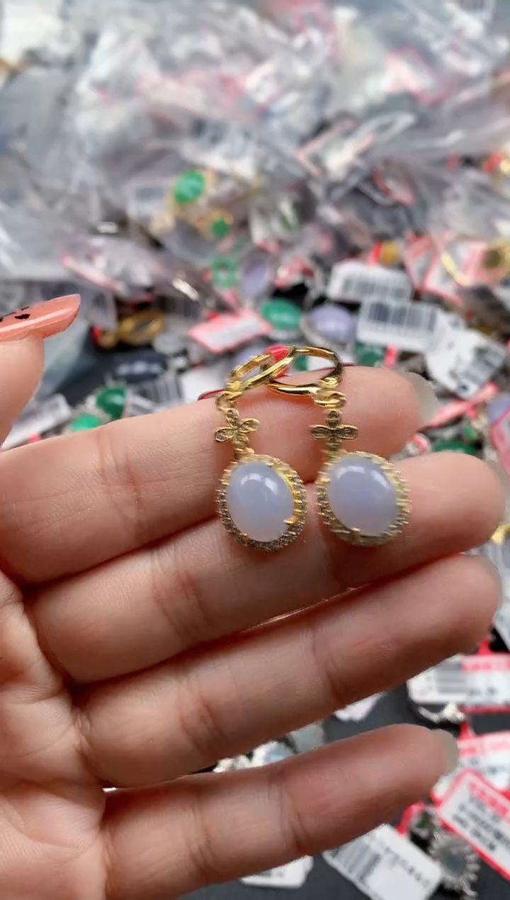 银S925镶嵌戒指翡翠天然A货缅甸翡翠