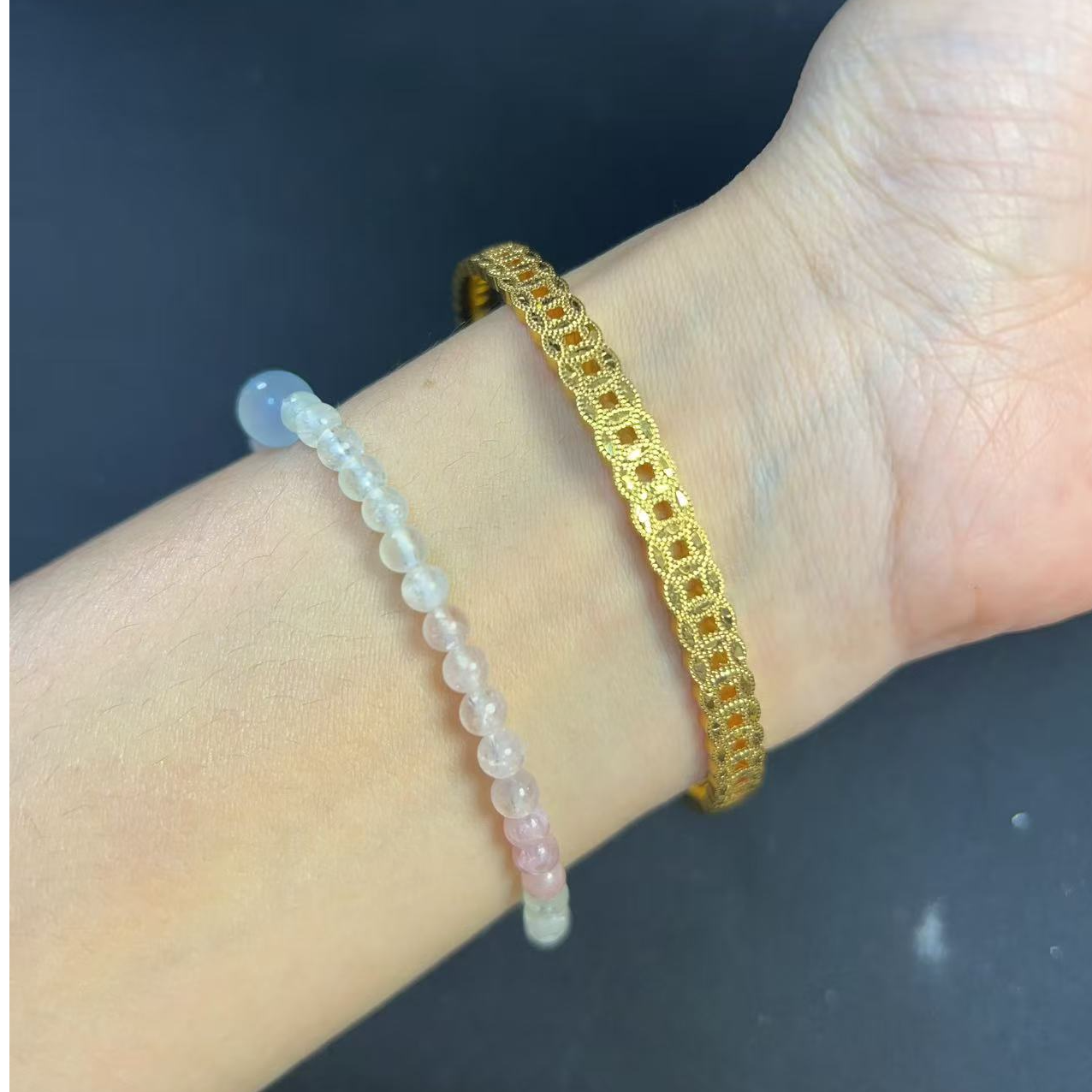 【佳佳好物】镂空钱多多碎冰手镯