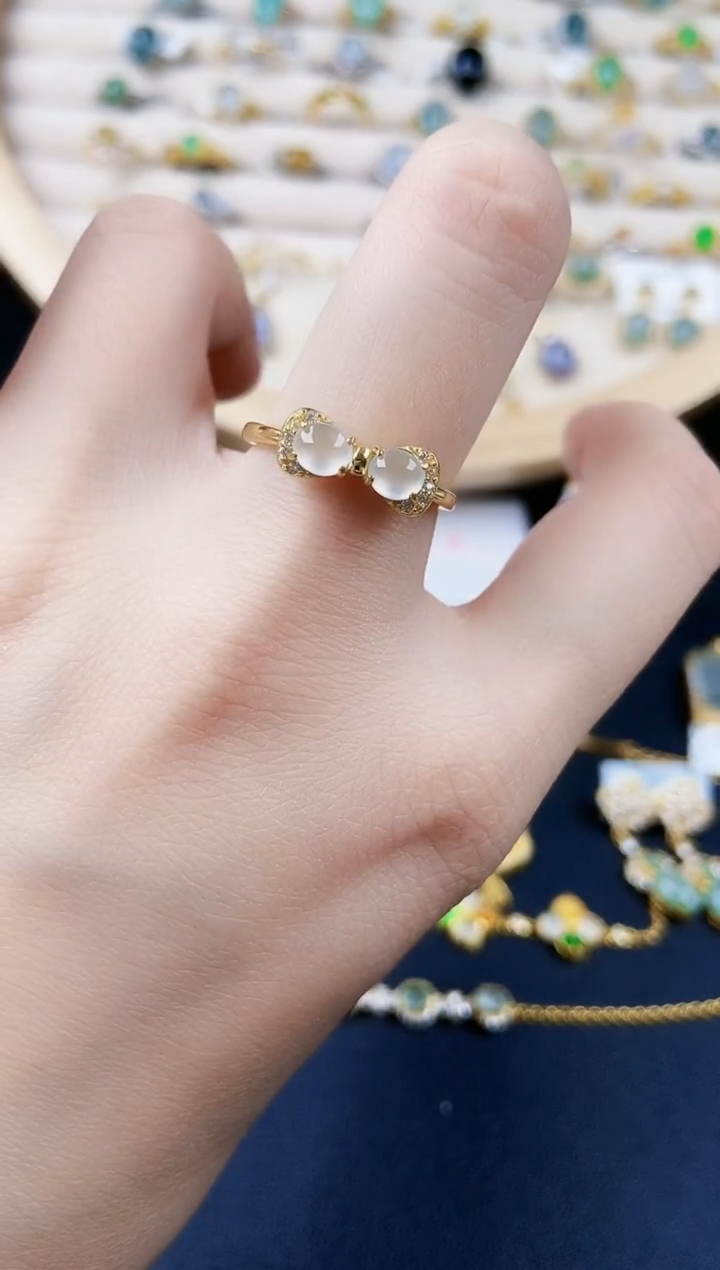 【闪购商品】翡翠银S925镶嵌戒指65465466