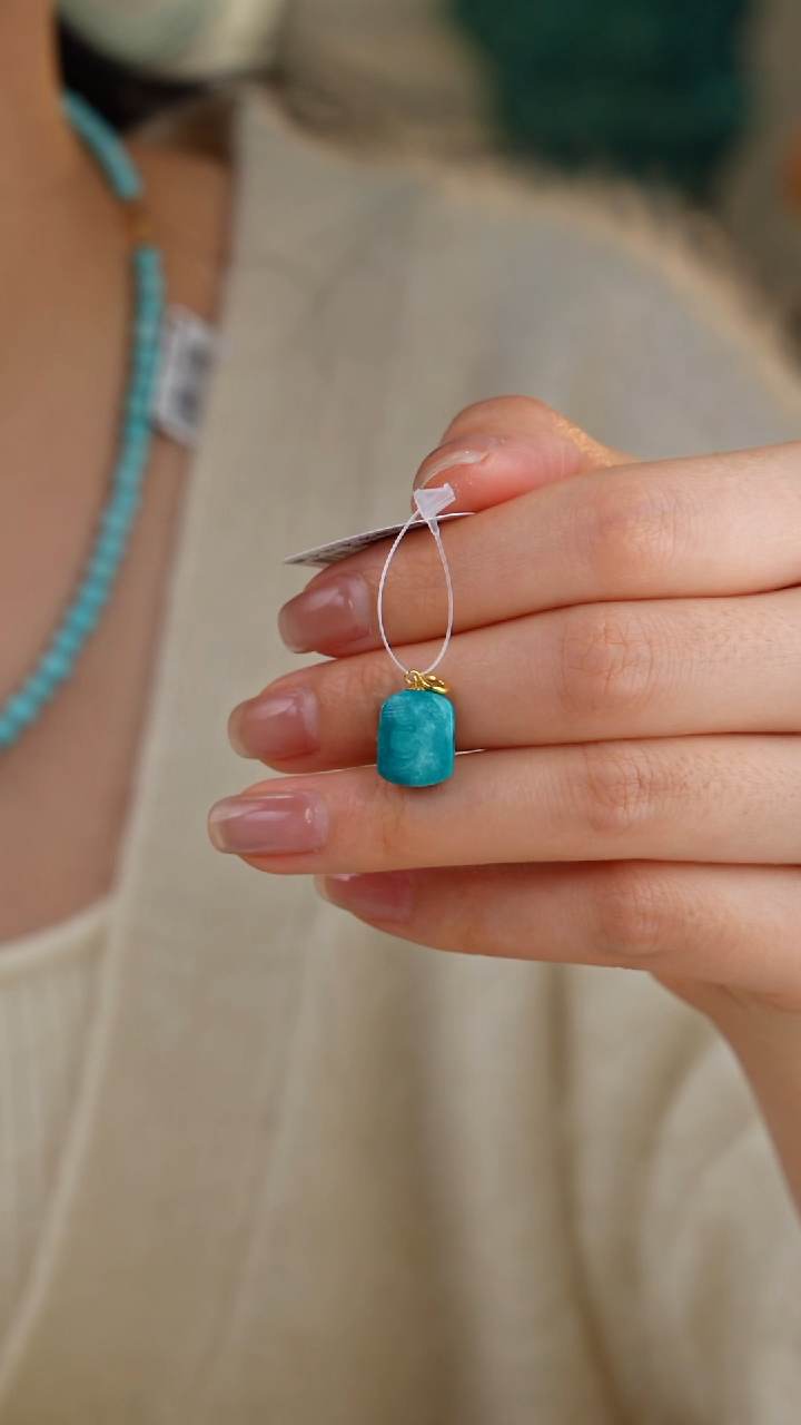 【闪购商品】绿松石吊坠(不含链)18K金镶嵌1