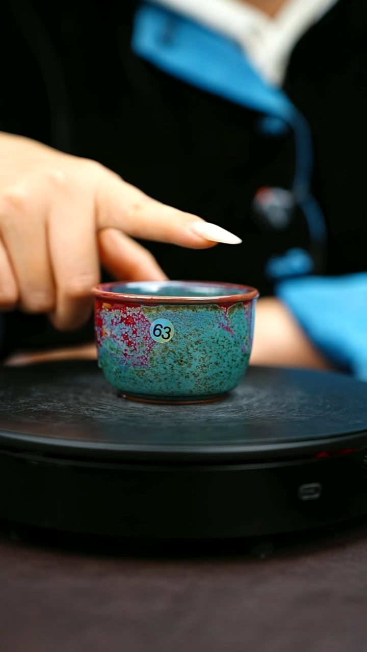 63#原矿钧瓷炉钧釉直口杯