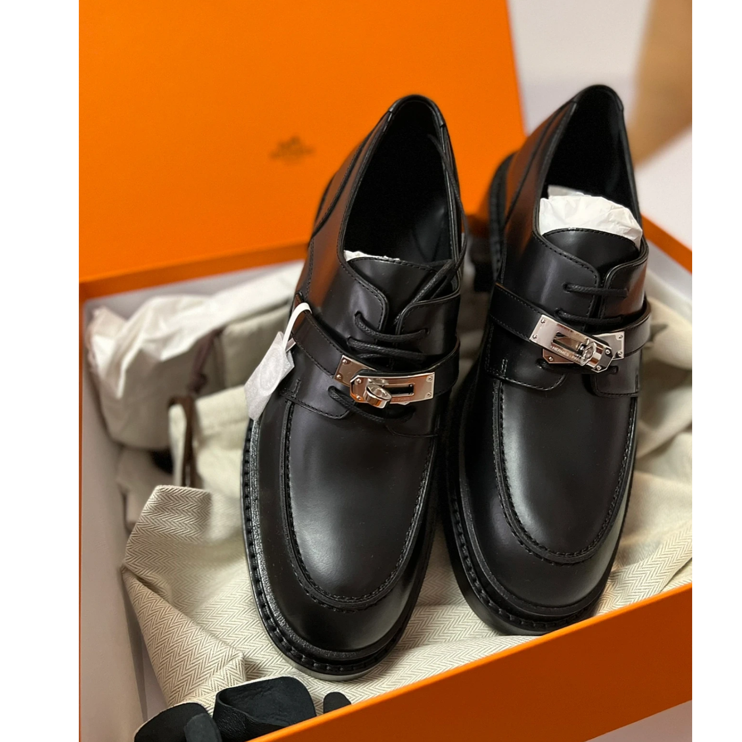 未使用 Hermes/爱马仕 爱马仕黑色银扣 35.5