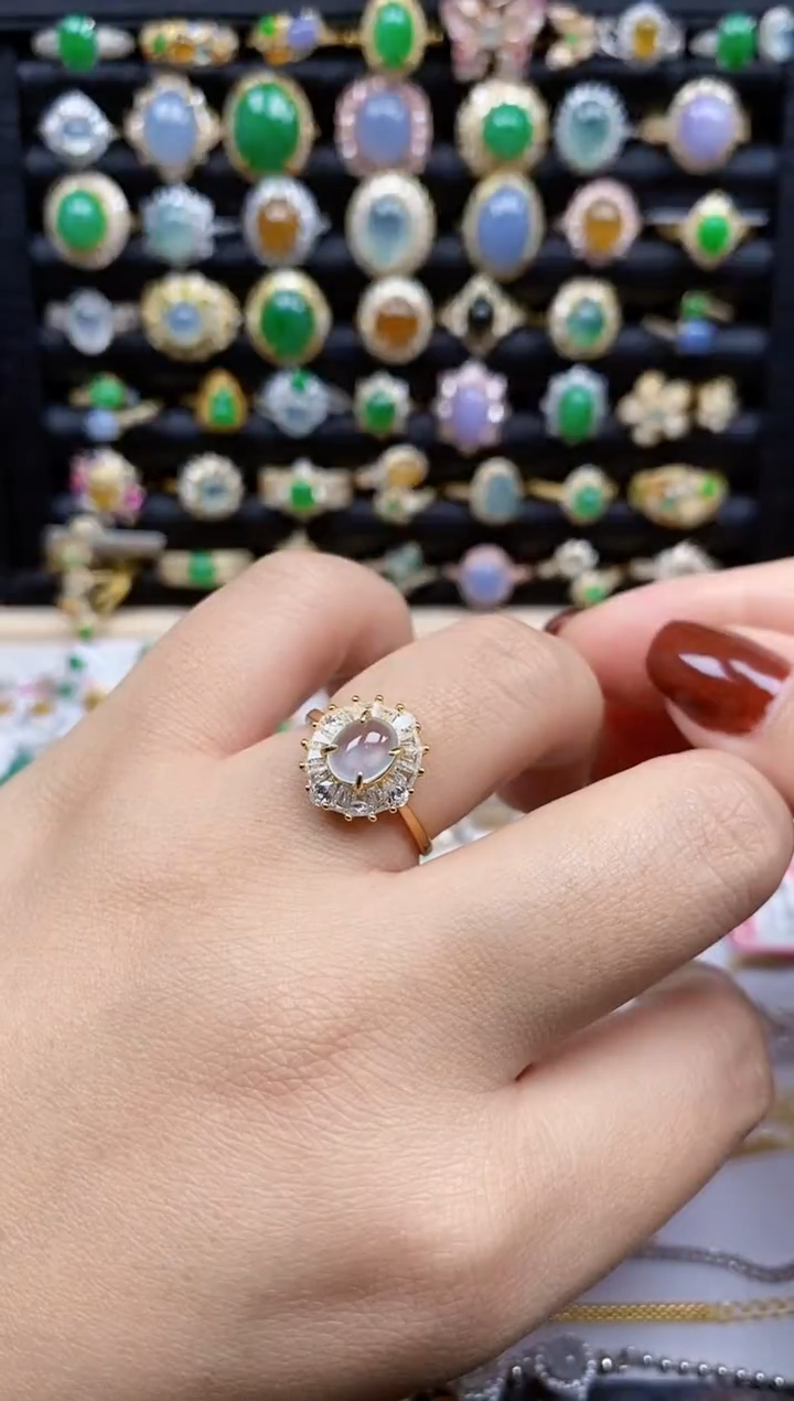 银S925镶嵌戒指翡翠9295