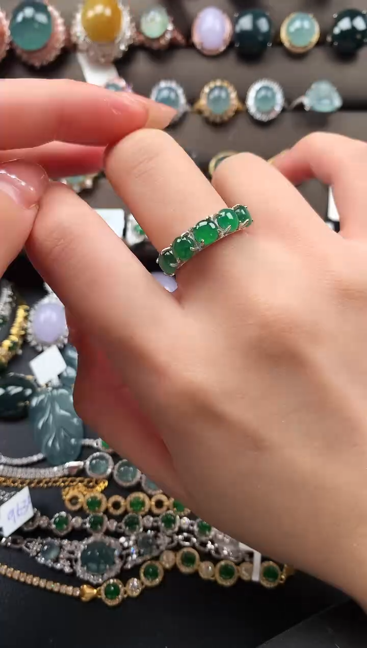 【闪购商品】翡翠戒指银S925镶嵌521412