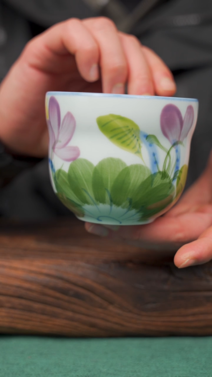 【闪购商品】瓷片41景德镇杯釉下手工手绘瓷器