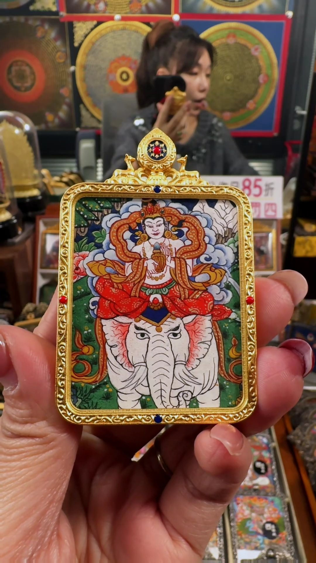 【闪购商品】吊坠 壹善缘城手绘唐卡普贤