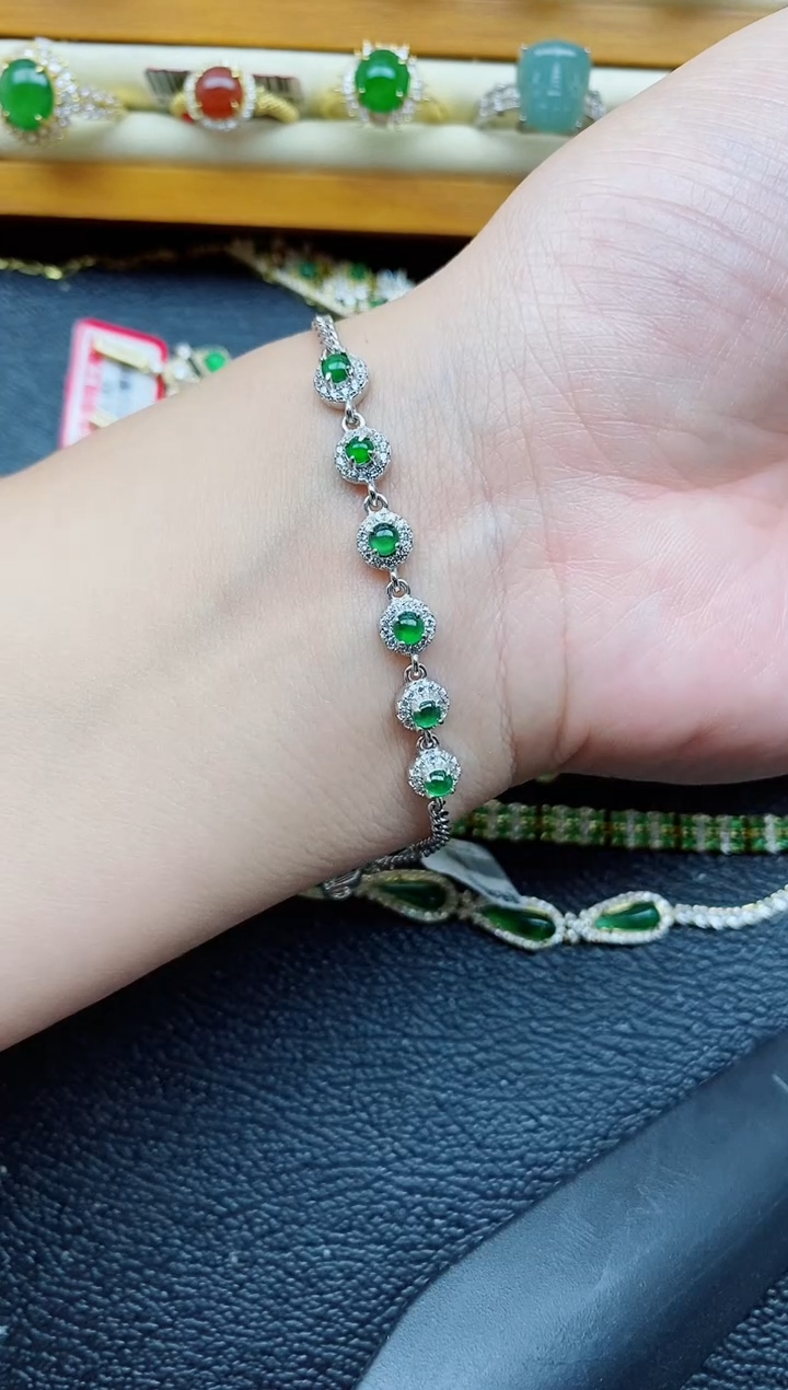 银S925镶嵌戒指翡翠1