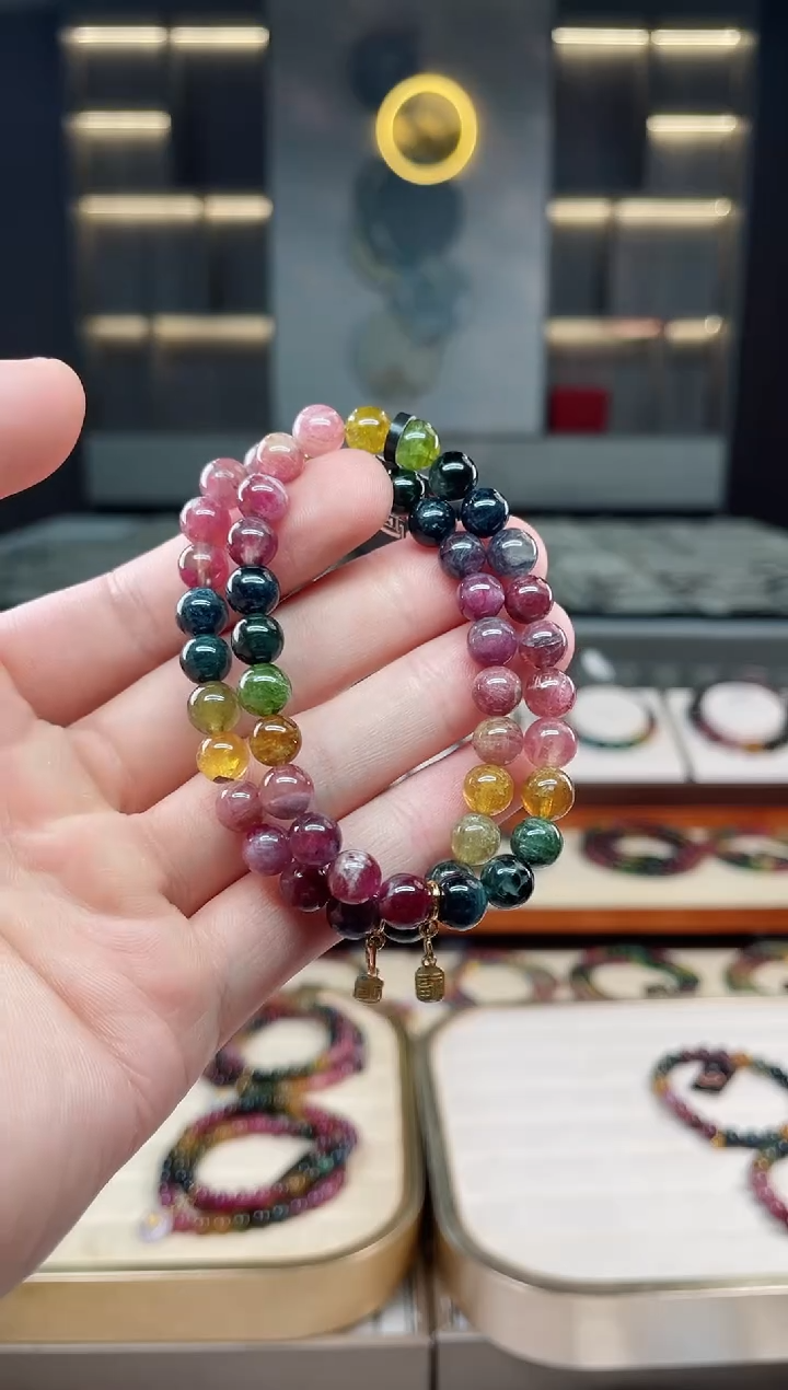 未镶嵌老矿碧玺单圈手串7mm+碧玺多样性发一条xion