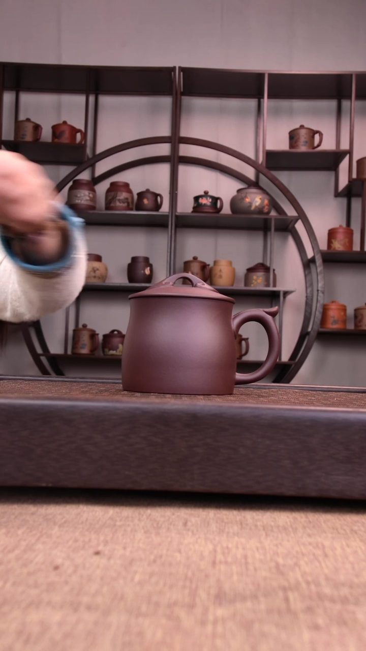 茶杯紫砂新品体验款老紫泥如意光素杯400-450CC容量