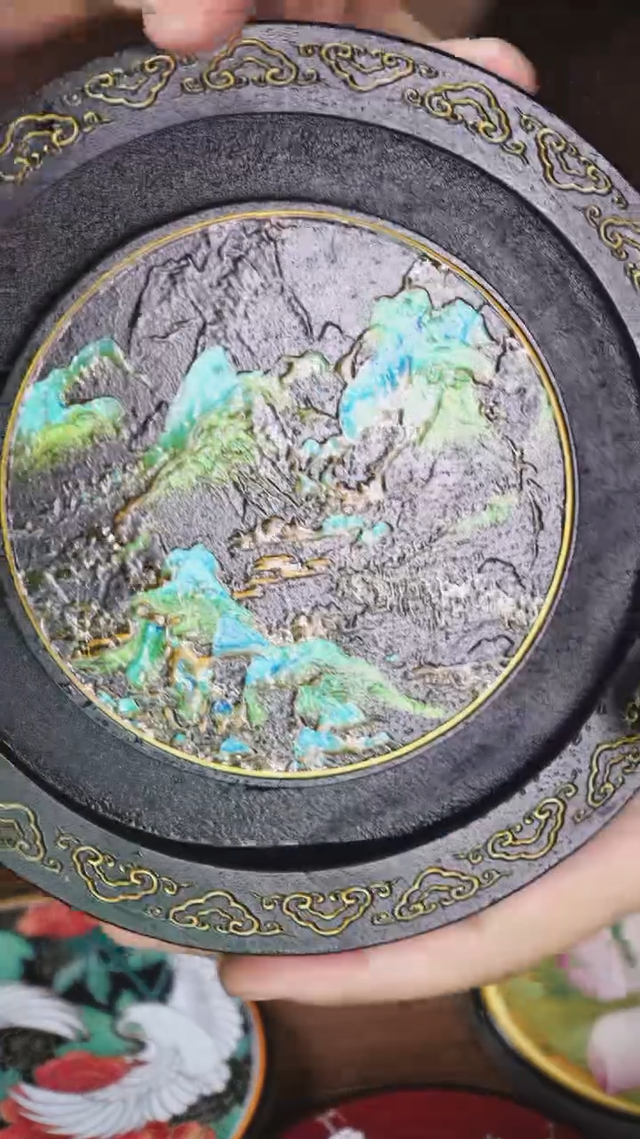 壹藏贰宝千里江山夜景壶承