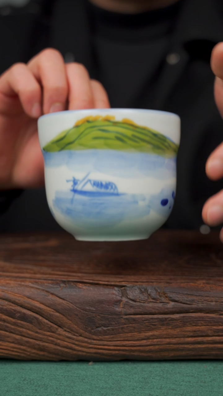 【闪购商品】瓷片99寻一缕瓷香杯釉下手工手绘瓷器