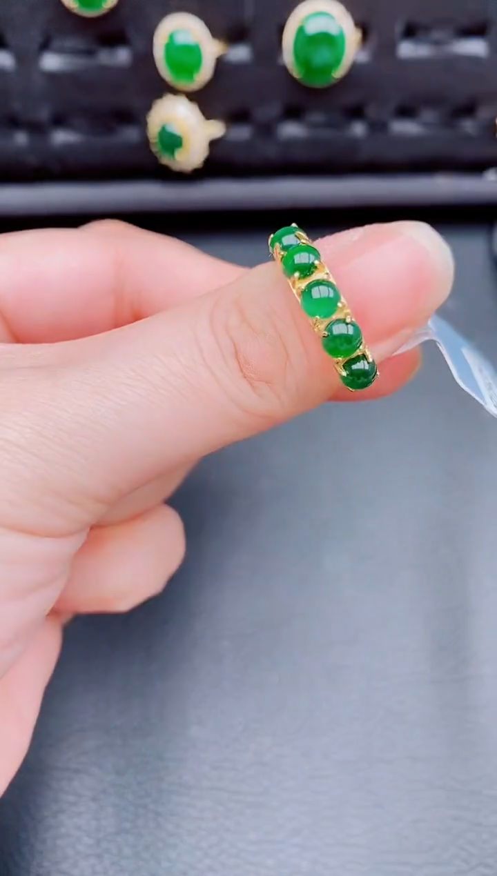 【闪购商品】翡翠戒指银S925镶嵌天然a货翡翠264