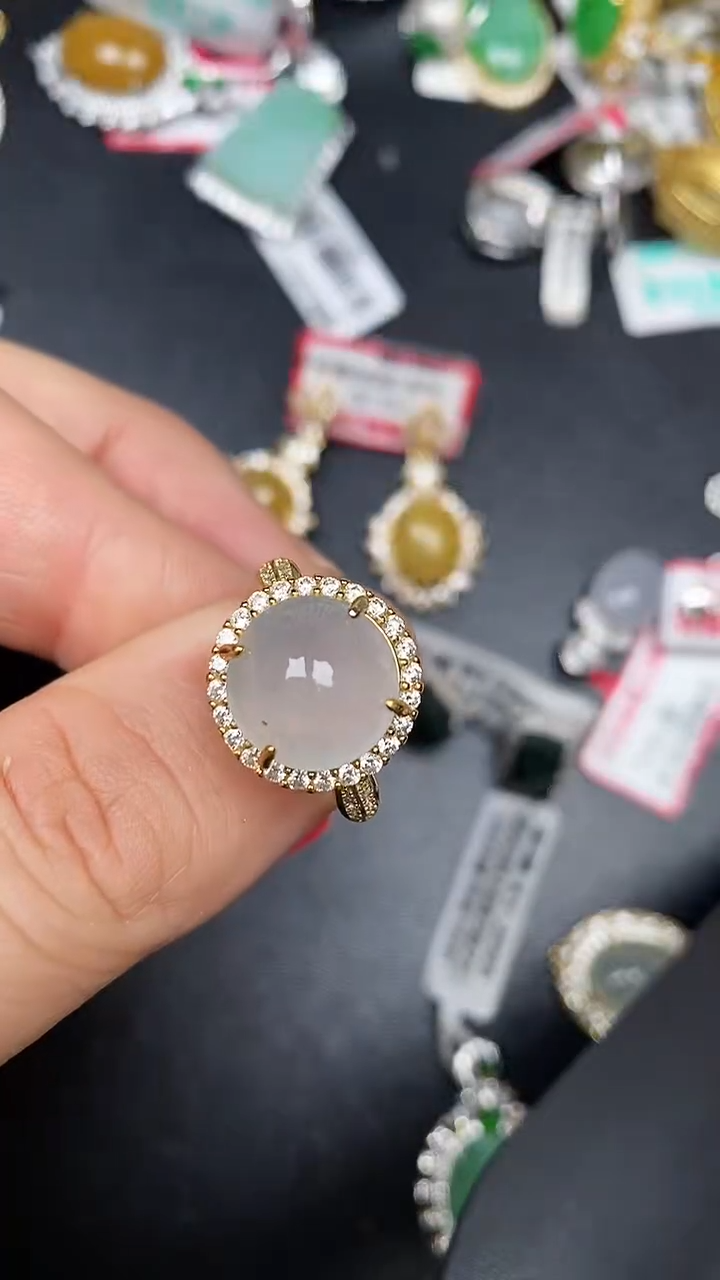 银S925镶嵌戒指翡翠1250