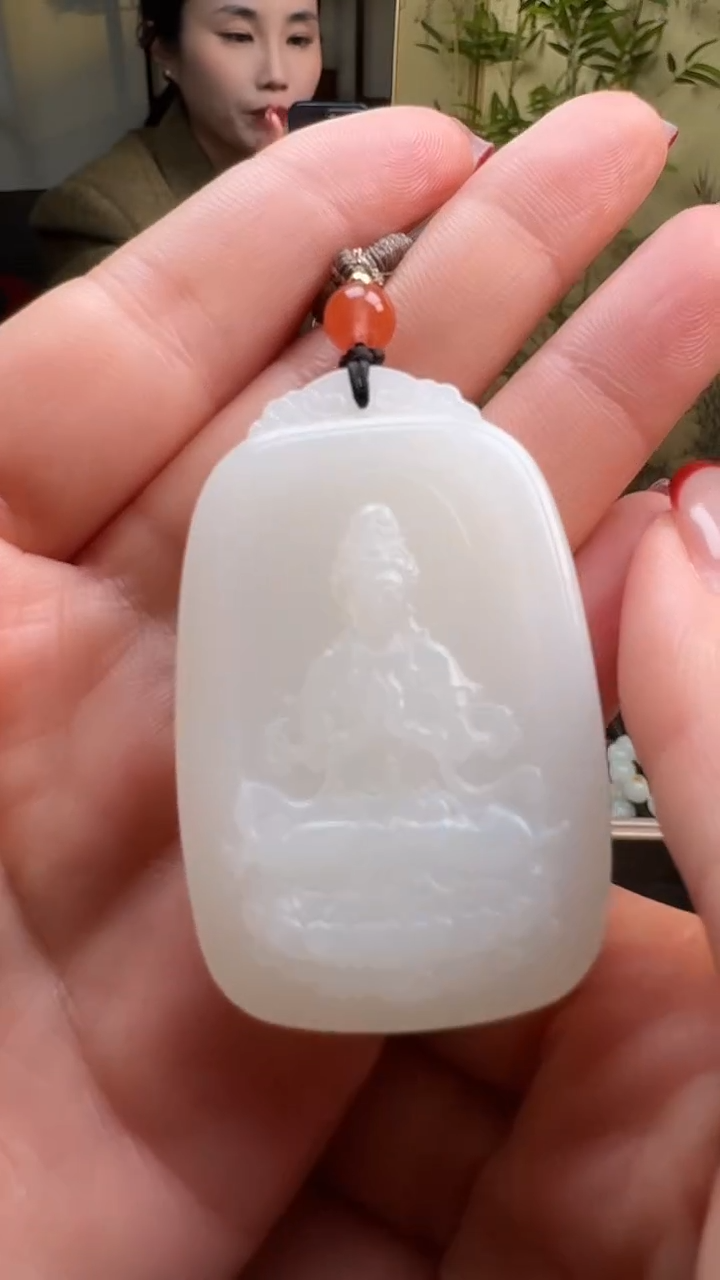 【闪购商品】和田玉吊坠未镶嵌1268白玉坐莲观音