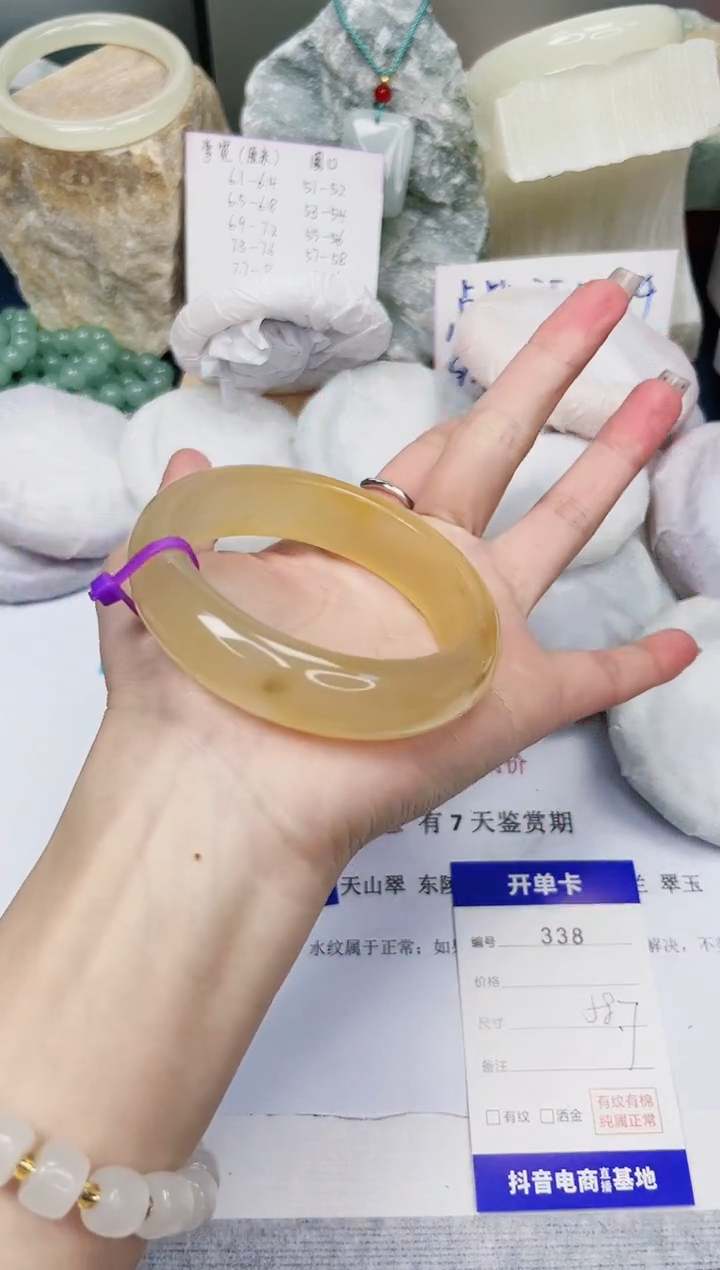 【闪购商品】石英质玉手镯未镶嵌338-财气镯-圈口58