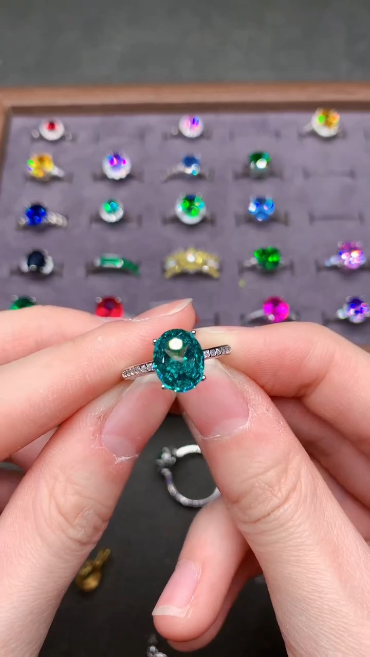 【闪购商品】帕拉依巴碧玺戒指银S925镶嵌····